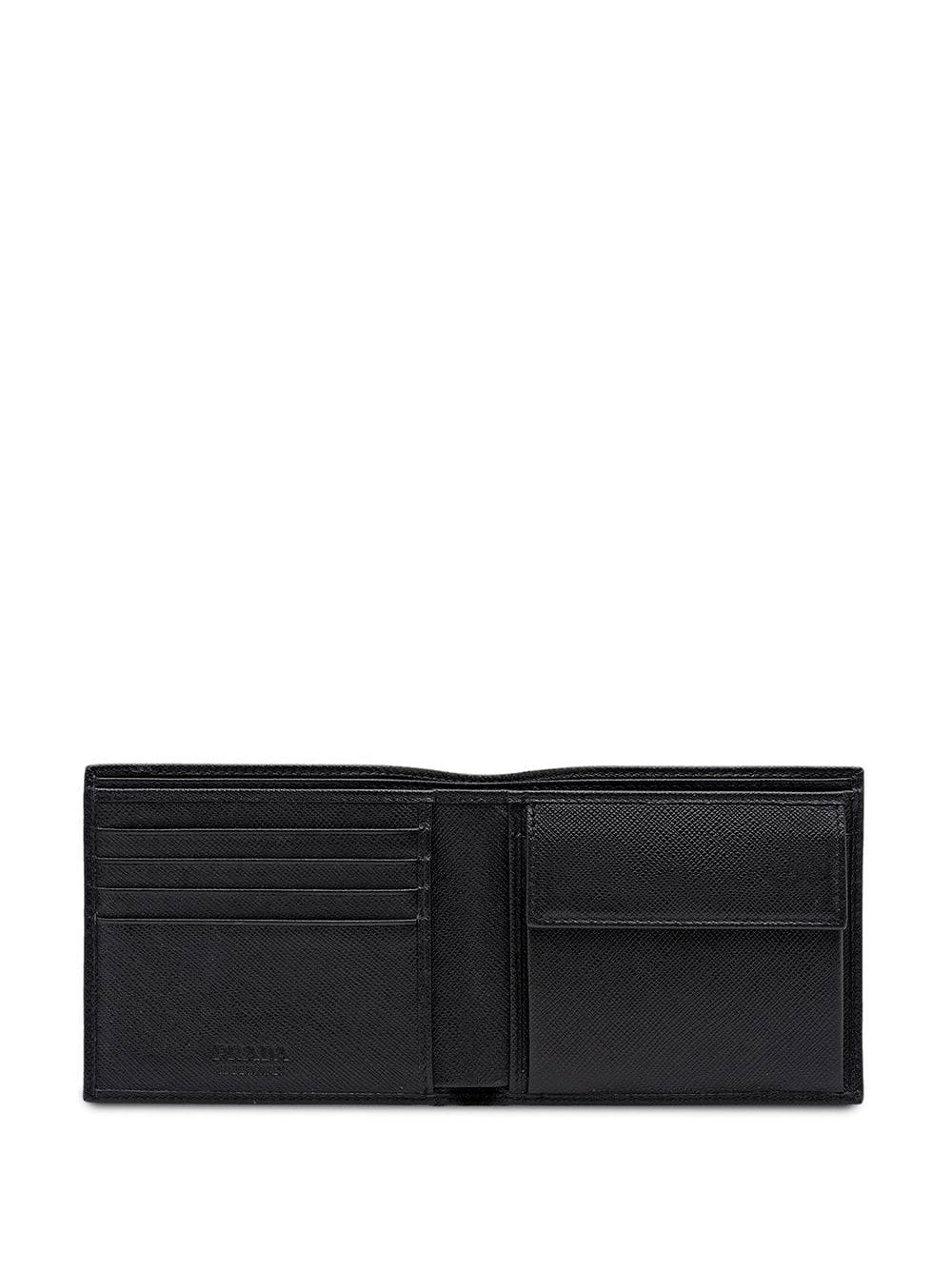 PRADA Portafoglio Bi-Fold Con Portamonete In Pelle Saffiano Women