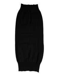 Dolce & Gabbana Black Cashmere Knitted Neck Warmer Foulard Men's Scarf