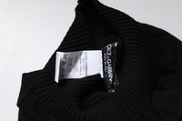 Dolce & Gabbana Black Cashmere Knitted Neck Warmer Foulard Men's Scarf