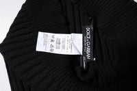 Dolce & Gabbana Black Cashmere Knitted Neck Warmer Foulard Men's Scarf