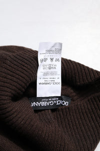 Dolce & Gabbana Brown Cashmere Knitted Neck Warmer Foulard Men's Scarf