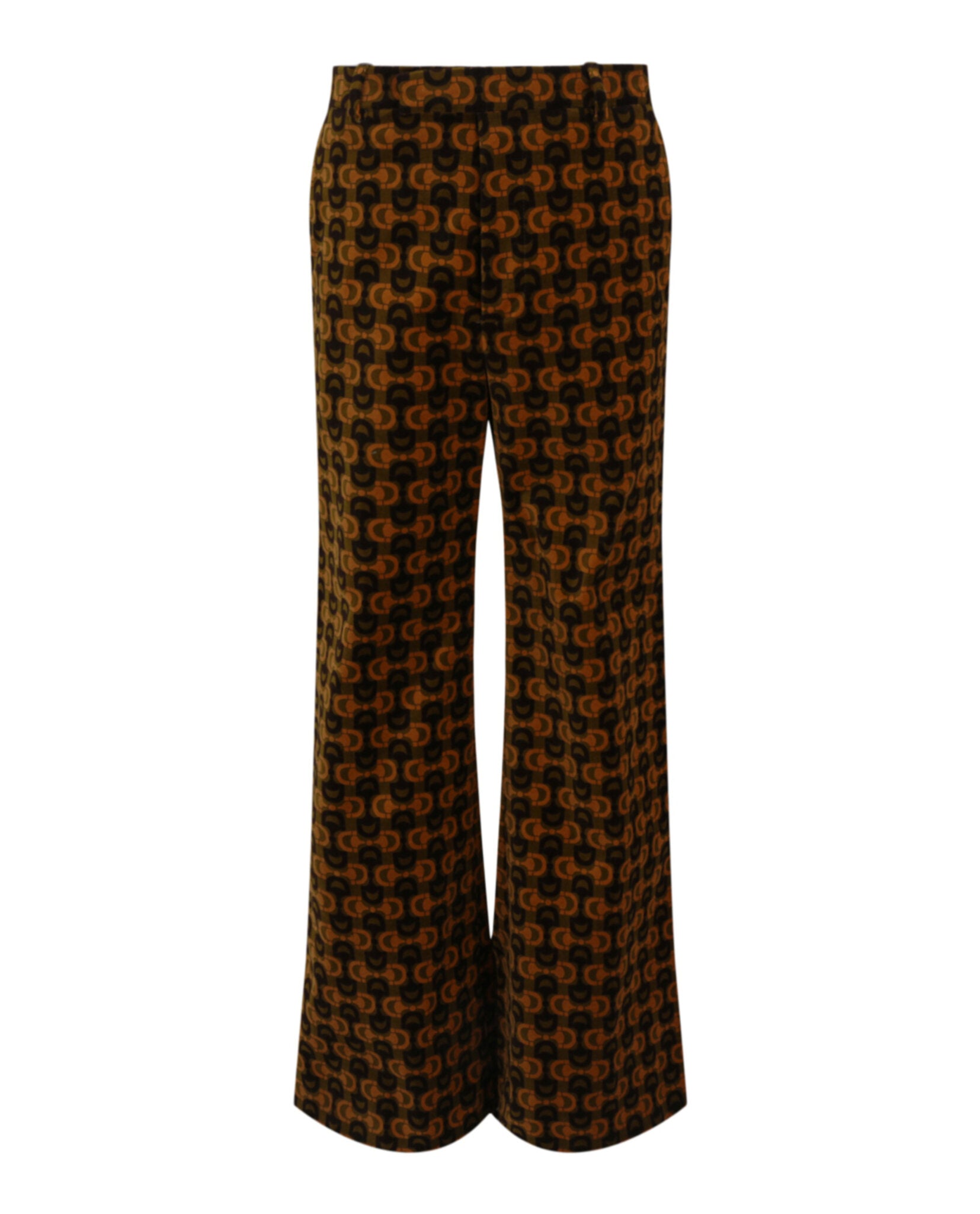 Gucci Mens Horsebit Print Flared Leg Pants
