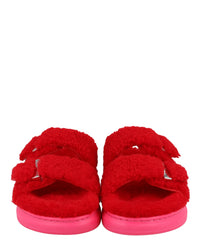 Alexander McQueen Womens Shearling Slide Sandals