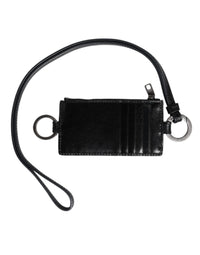 Dolce & Gabbana Dolce & Gabbana Black Leather Logo Embossed Lanyard Card Holder Men's Wallet