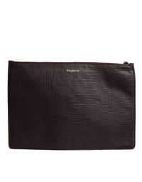 Dolce & Gabbana Dolce & Gabbana Brown Leather #DGFAMILY Embellished Men Clutch Pouch Men's Bag