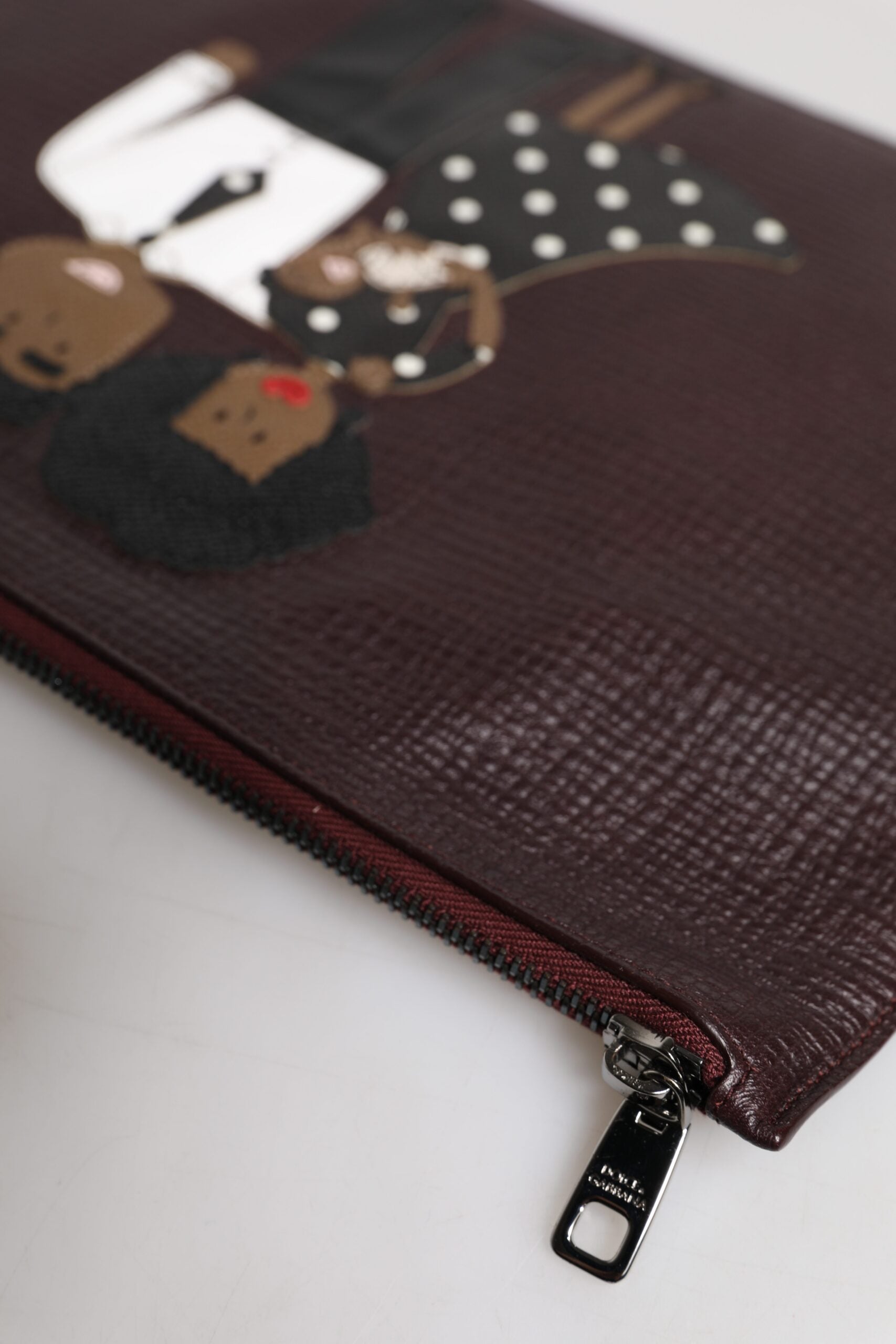 Dolce & Gabbana Dolce & Gabbana Brown Leather #DGFAMILY Embellished Men Clutch Pouch Men's Bag