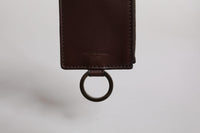 Dolce & Gabbana Dolce & Gabbana Brown Calf Leather Lanyard Logo Card Holder Men's Wallet