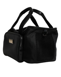 Dolce & Gabbana Black Shoulder Strap Pet Carry Logo Plaque Men's Bag