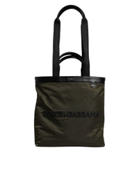 Dolce & Gabbana Military Green Nylon Shoulder Strap Tote Men's Bag