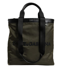 Dolce & Gabbana Military Green Nylon Shoulder Strap Tote Men's Bag