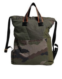 Dolce & Gabbana Military Green Patchwork Rucksack Backpack Men's Bag