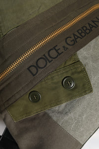 Dolce & Gabbana Military Green Patchwork Rucksack Backpack Men's Bag
