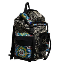 Dolce & Gabbana Multicolor Maiolica Print Nylon Backpack Men's Bag