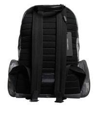 Dolce & Gabbana Gray Cotton Camouflage Logo Plaque Backpack Men's Bag