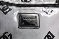 Dolce & Gabbana Polyester Gray Black DG Logo Plaque Backpack Men's Bag