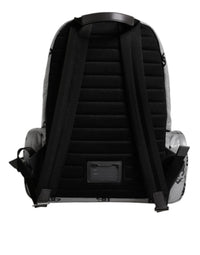 Dolce & Gabbana Polyester Gray Black DG Logo Plaque Backpack Men's Bag