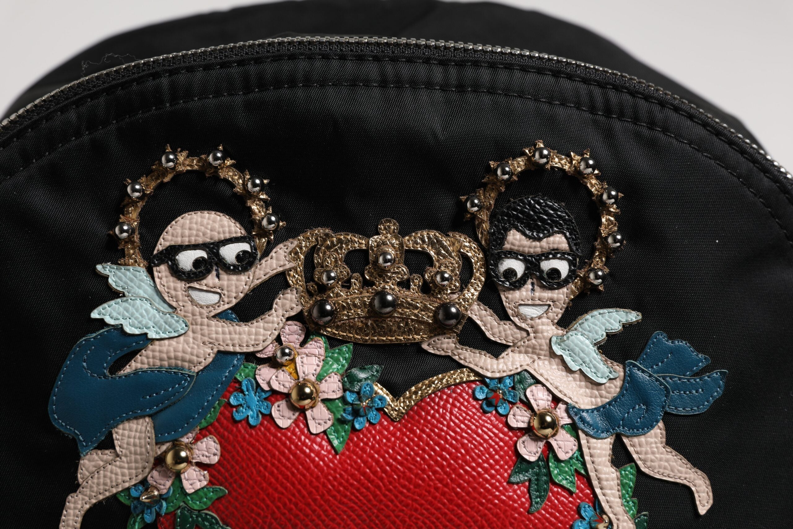 Dolce & Gabbana Black Nylon #DGFAMILY Embellished Backpack VULCANO