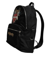Dolce & Gabbana Dolce & Gabbana Black Nylon #DGFAMILY Embellished Backpack VULCANO Men's Bag