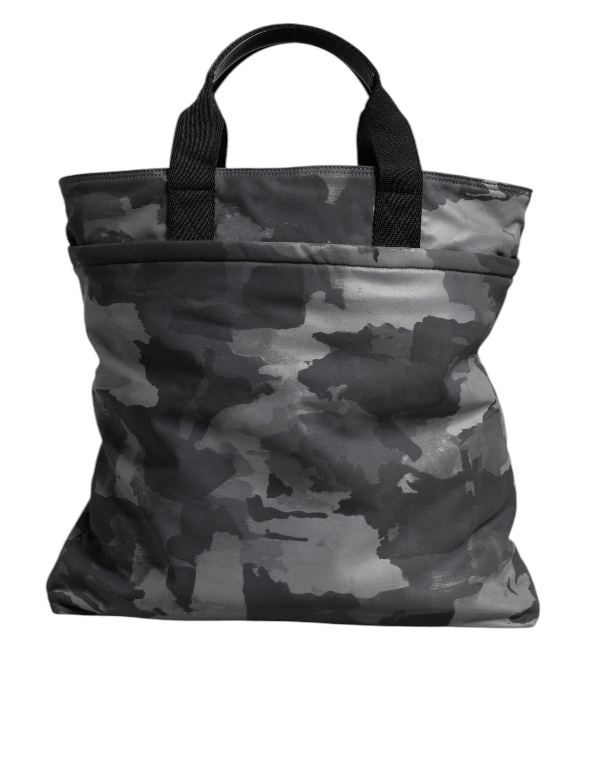 Dolce & Gabbana Black Camouflage Shoulder Strap Logo Plaque Men's Bag