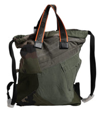 Dolce & Gabbana Military Green Patchwork Rucksack Backpack Men's Bag