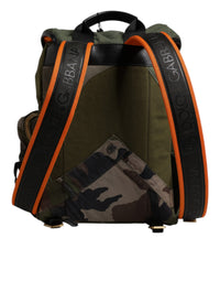 Dolce & Gabbana Military Green Patchwork School Backpack Men's Bag