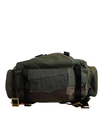 Dolce & Gabbana Military Green Patchwork School Backpack Men's Bag