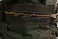 Dolce & Gabbana Military Green Patchwork Travel Backpack Men's Bag