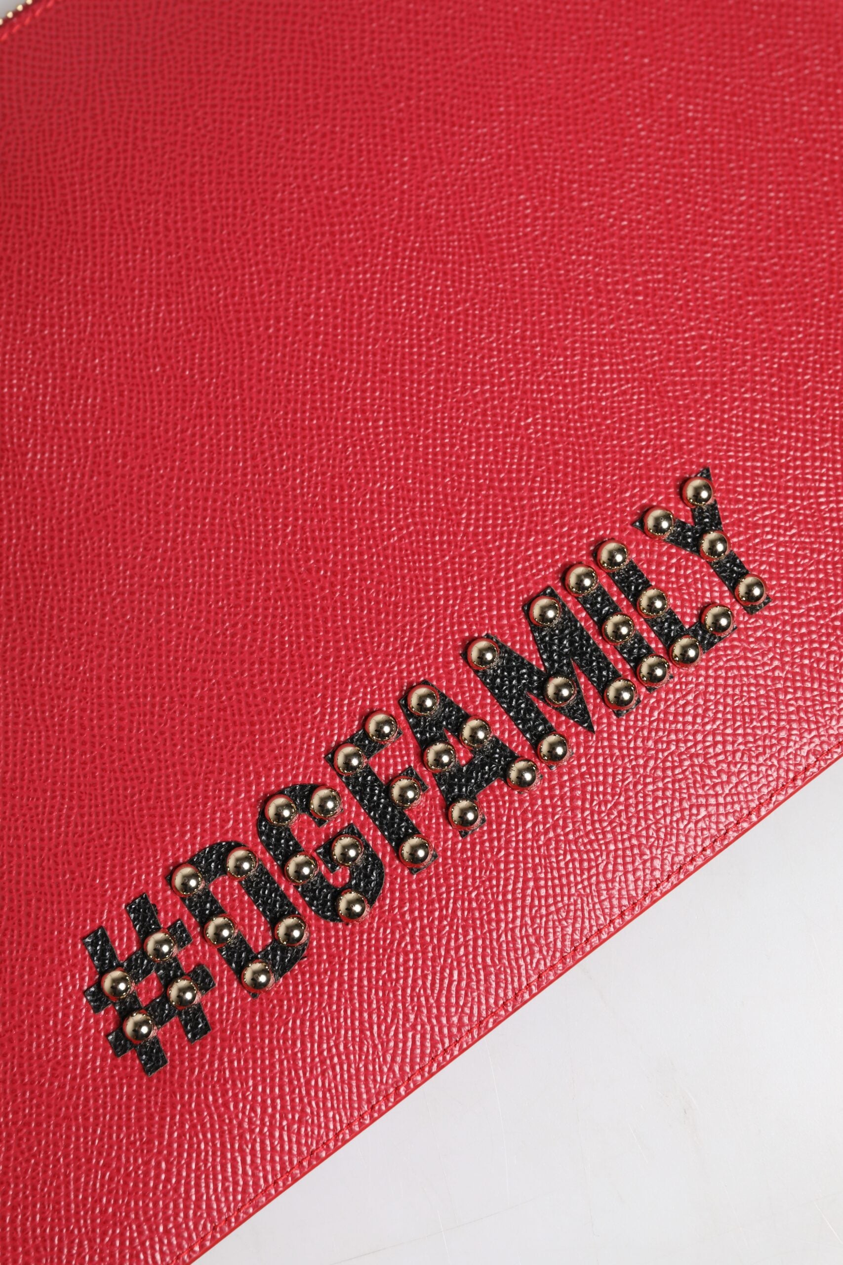 Dolce & Gabbana Dolce & Gabbana Red #DGFamily Embellished Leather Clutch Women's Bag
