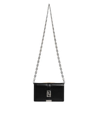 Versace Black Calfskin Leather Chain Strap Shoulder Crossbody Women's Bag