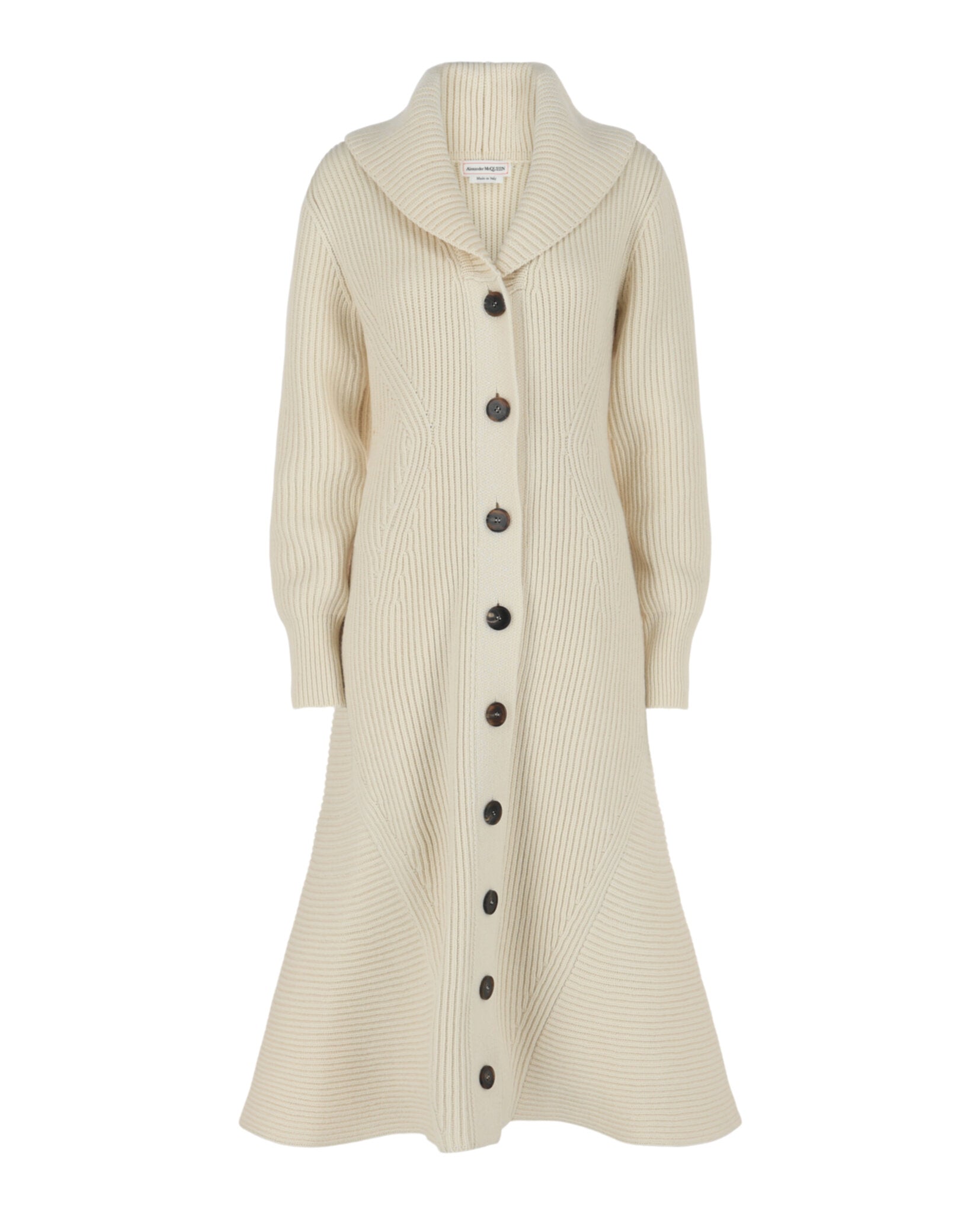 Alexander McQueen Alexander McQueen Womens Ribbed Wool Cardigan Coat