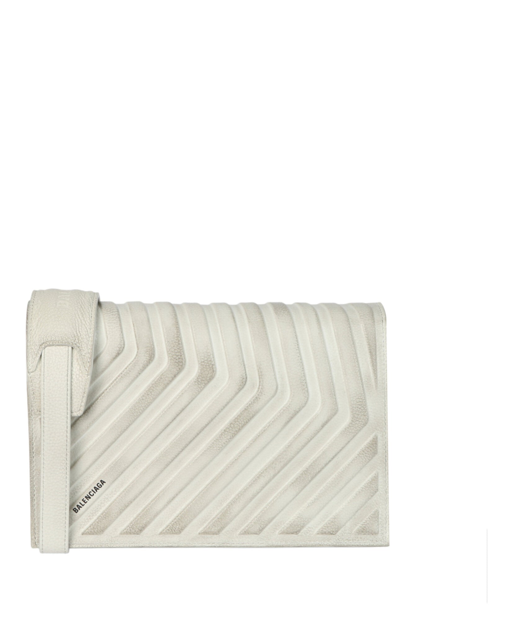 Balenciaga Mens Distressed Grained Calfskin Embossed Car Flap Bag