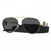 Versace Sunglasses Aviator Full Rim, Black Frame and Dark Grey Lens VE2232143887
