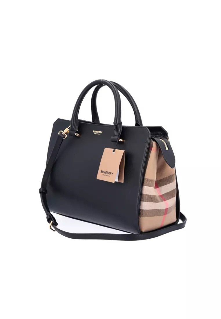 Burberry Women's Banwell Small Leather Tote, Black