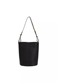 Burberry Women's Medium Leather Bucket Shoulder Bag, Black