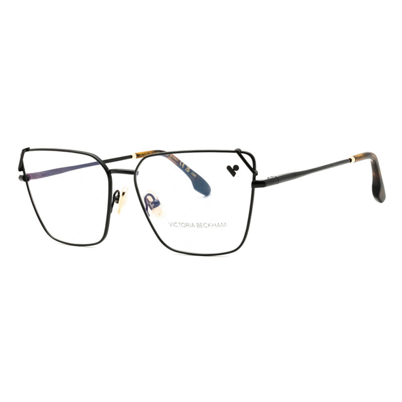Victoria Beckham Eyeglasses Cat Eye Full Rim, Black Frame and Clear Demo Lenses Lens VB2126001