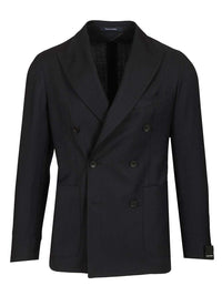 Tagliatore Tagliatore Men Double-Breasted Herringbone Fabric Blazer