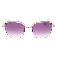 Chopard Sunglasses Butterfly Semi Rim, Shiny Palladium Frame and Violet Gradient Lens SCHD45S0579