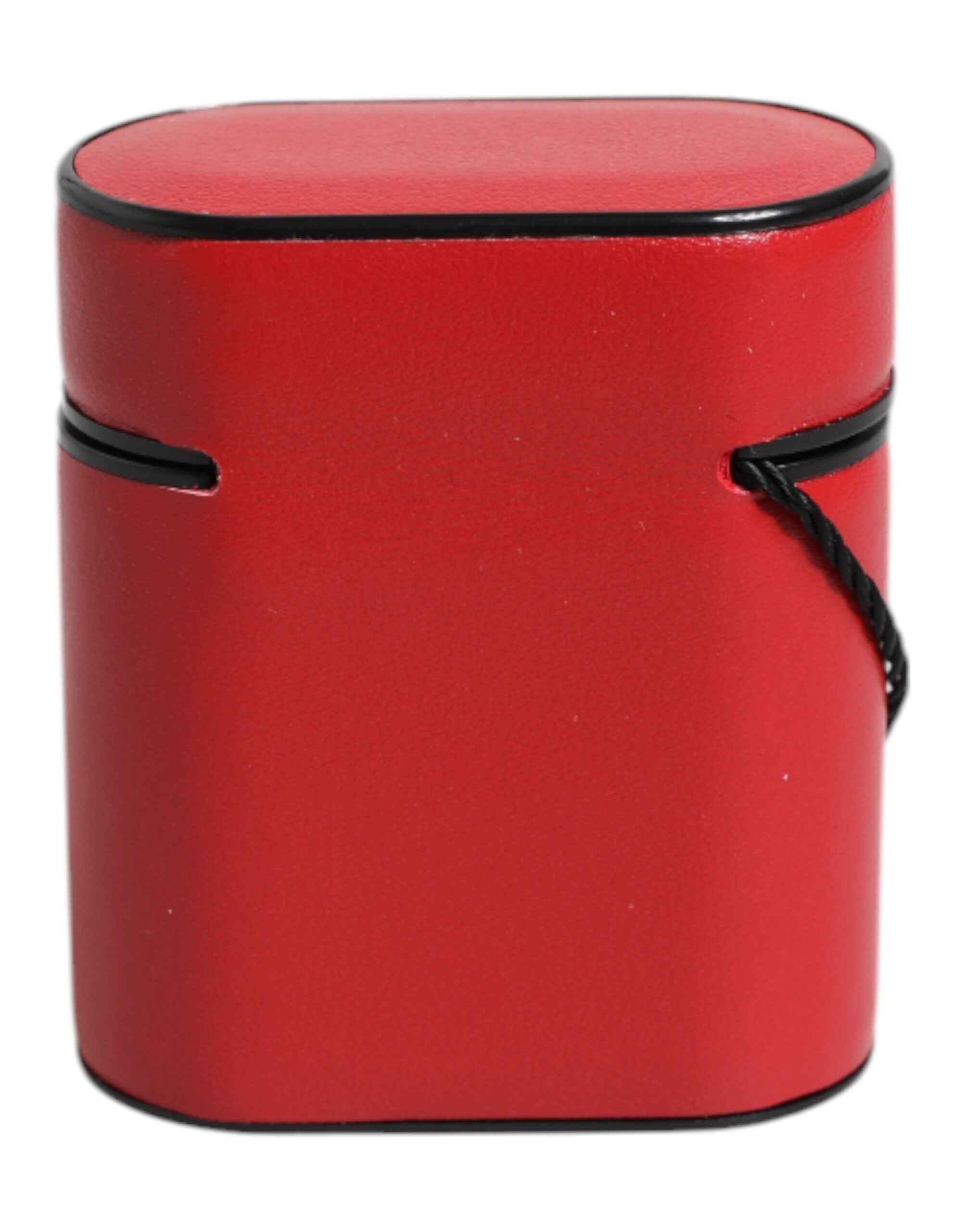 Dolce & Gabbana Dolce & Gabbana Red Calfskin Leather Logo Print Flip Holder Airpods Men's Case