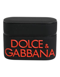 Dolce & Gabbana Dolce & Gabbana Black Orange Silicone Embossed Logo Airpods Men's Case