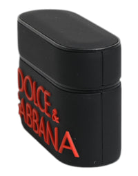 Dolce & Gabbana Dolce & Gabbana Black Orange Silicone Embossed Logo Airpods Men's Case