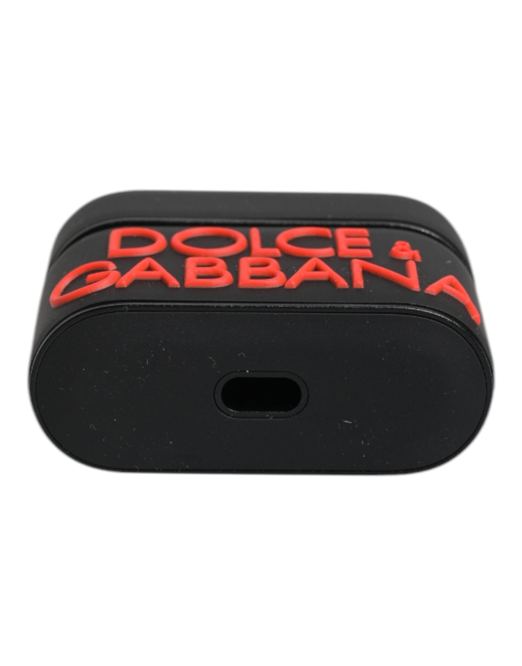 Dolce & Gabbana Dolce & Gabbana Black Orange Silicone Embossed Logo Airpods Men's Case