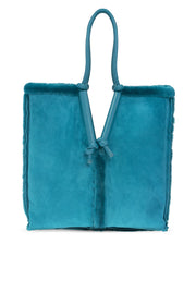 Bottega Veneta New Women's Suede Leather Bag In Turquoise Blue