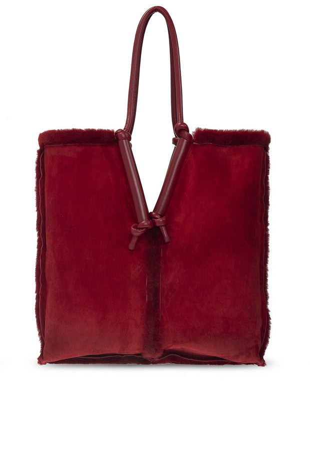Bottega Veneta New Women's Suede Leather Bag In Maroon
