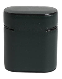 Dolce & Gabbana Dolce & Gabbana Green Calfskin Leather Logo Print Flip Holder Airpods Men's Case