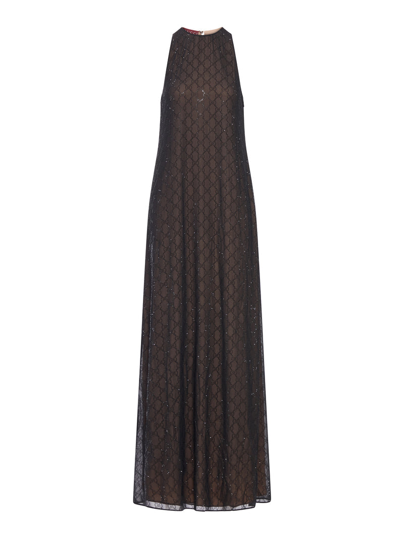 Gucci Gucci Women Silk Georgette Dress With "Gg" Monogram