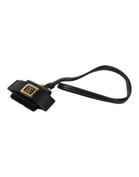Dolce & Gabbana Dolce & Gabbana Black Leather Strap Gold Metal Logo Plaque Airpods Men's Case