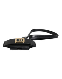 Dolce & Gabbana Dolce & Gabbana Black Leather Strap Gold Metal Logo Plaque Airpods Men's Case