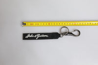 Dolce & Gabbana Dolce & Gabbana Black White DG Logo Silver Men Keychain Polyester Men's Keyring