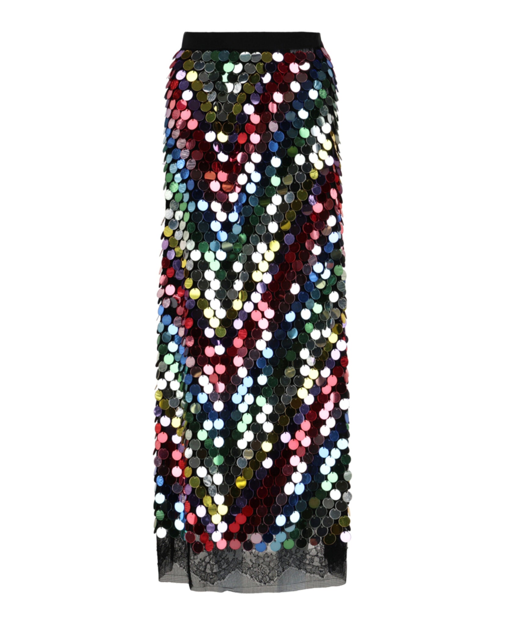 Gucci Womens Sequin Embroidered Midi Skirt