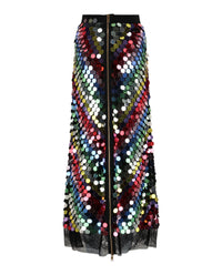 Gucci Womens Sequin Embroidered Midi Skirt